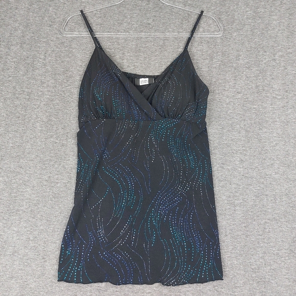Studio 1940 Tops - STUDIO 1940 WOMENS Y2K BLACK GLITTER BABYDOLL WHIMSYGOTH MERMAID TOP SIZE SMALL